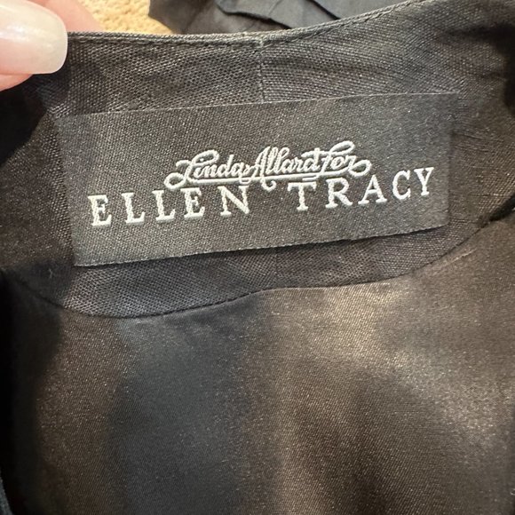 VTG Linda Allard Ellen Tracy Jacket Linen Black Embroidered Aztec Inca Size 10 - Picture 2 of 15